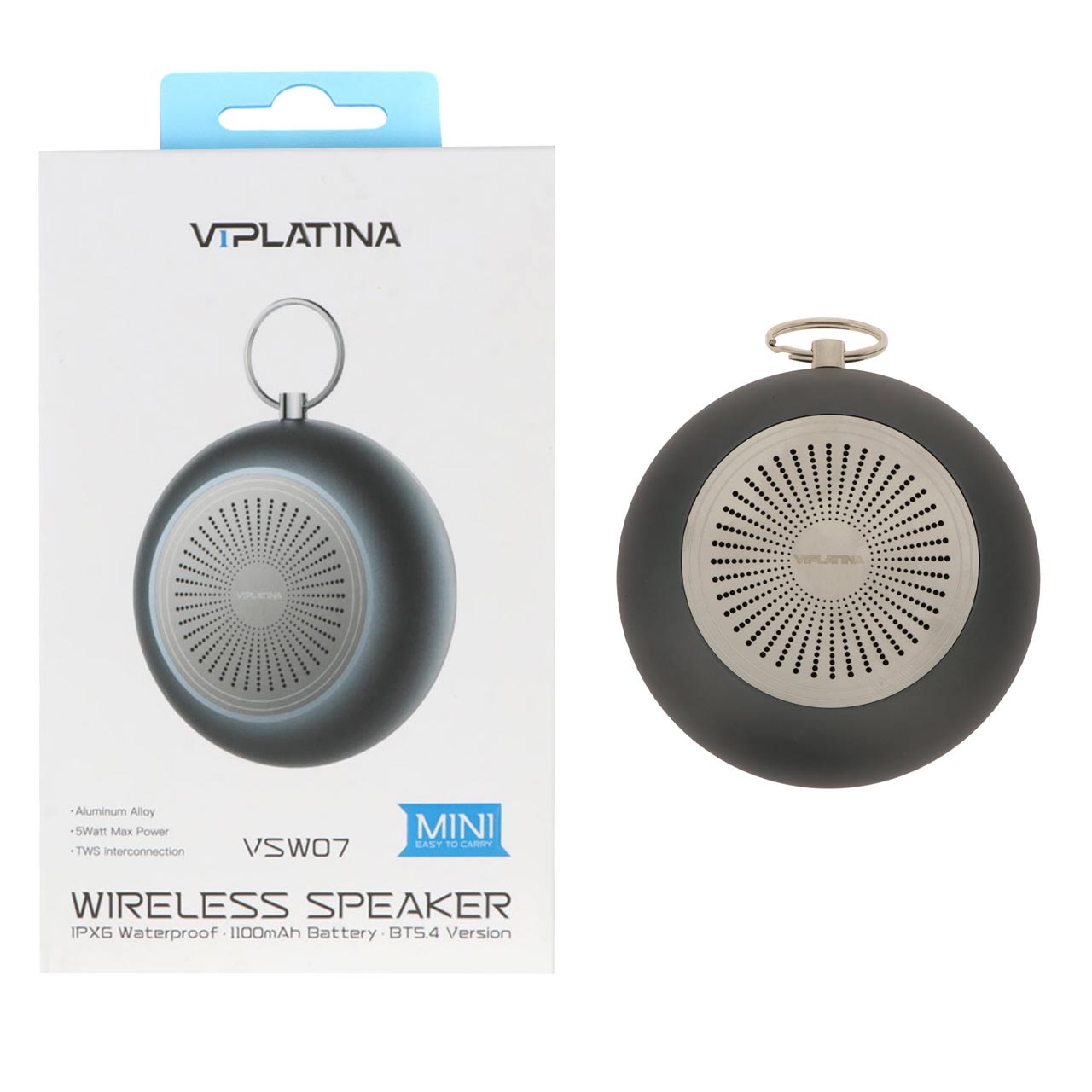 اسپیکر بی سیم 5وات ضد آب VIPLATINA مدل VSW07 - مشکی (گارانتی 18 ماه تعویض نیکان همراه)